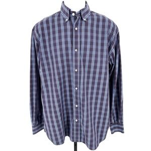 PAUL & SHARK YACHTING Button-up Shirt Italian Oxford Cotton Plaid Men's Large